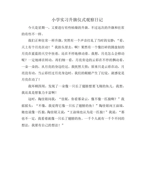小学实习升旗仪式观察日记
