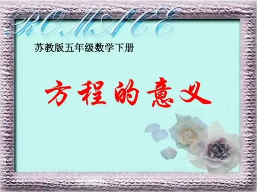 苏教版五年下方程的意义课件之一