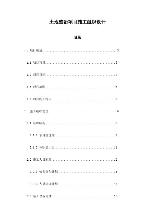 土地整治项目施工组织设计