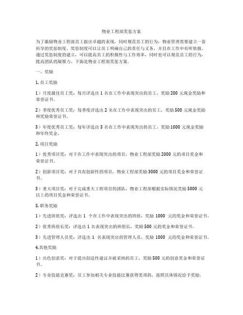 物业工程部奖惩方案