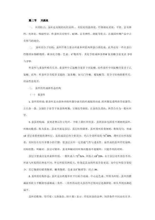 丝的特点：蚕丝是高级的纺织原料