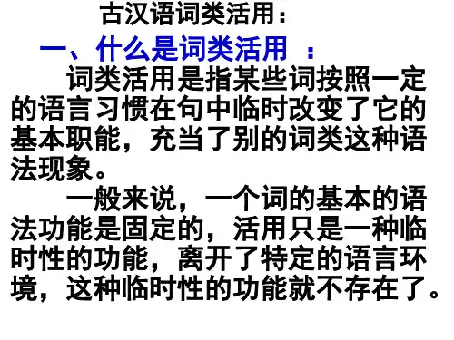 古汉语词类活用自制