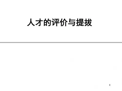 人才的评价与提拔(PPT)