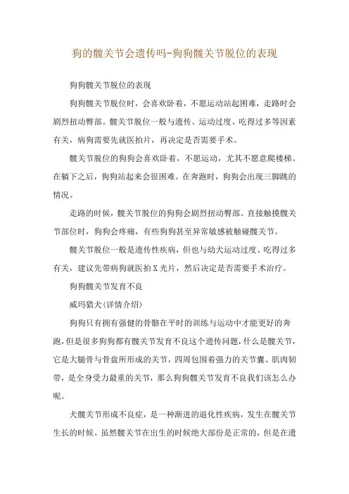 狗的髋关节会遗传吗-狗狗髋关节脱位的表现