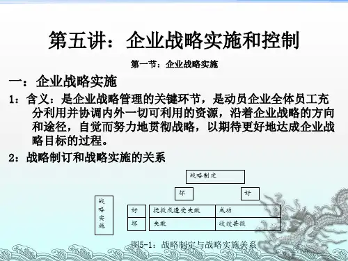 企业战略的实施与控制