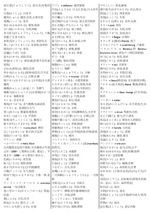 日语文学翻译常用单词