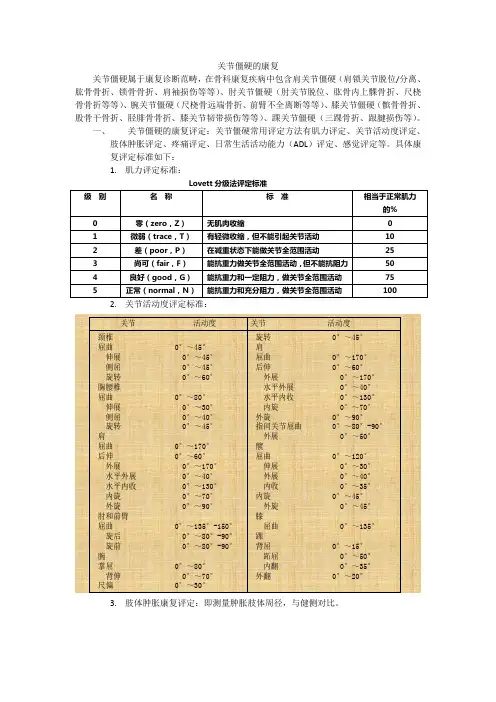 关节僵硬的康复