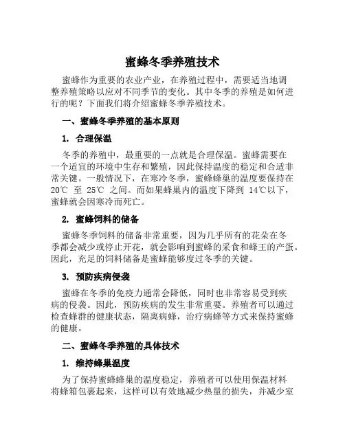蜜蜂冬季养殖技术