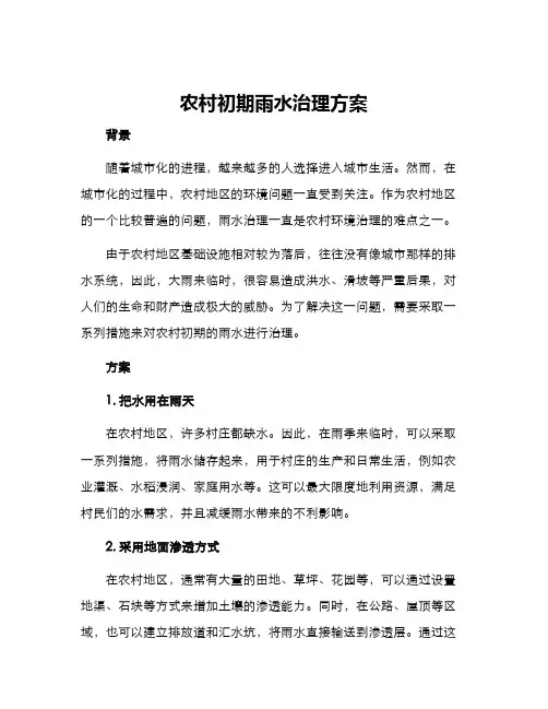 农村初期雨水治理方案