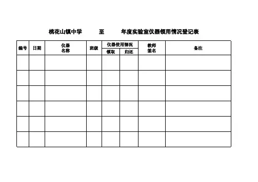 实验室仪器使用登记表