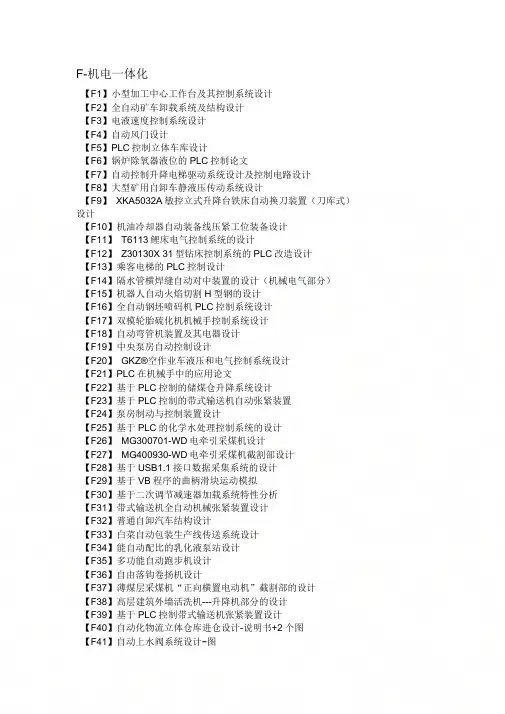 F类-机电类设计目录
