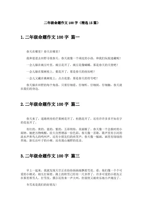 二年级命题作文100字(精选15篇)