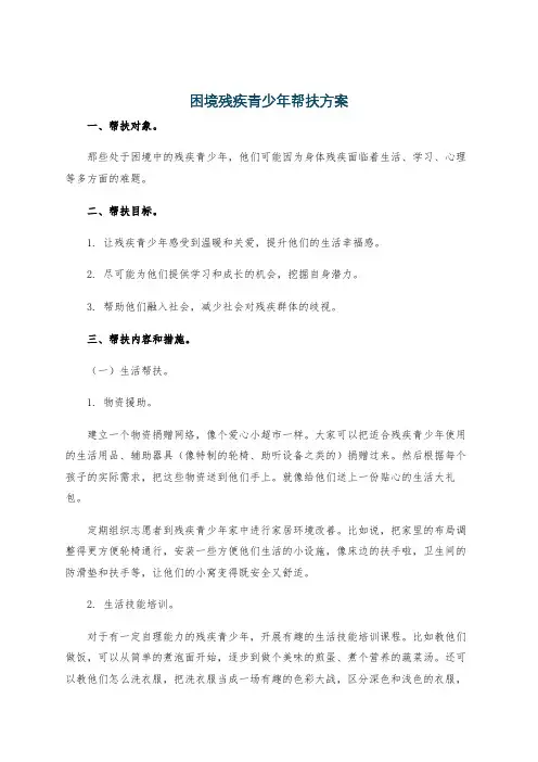 困境残疾青少年帮扶方案