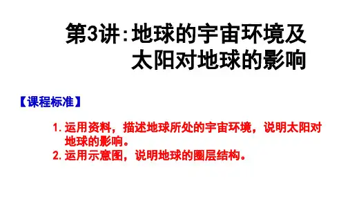 高考地理一轮复习课件第3讲+地球的宇宙环境及太阳对地球的影响