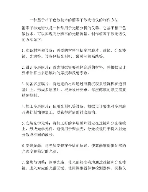 一种基于相干色散技术的消零干涉光谱仪的制作方法