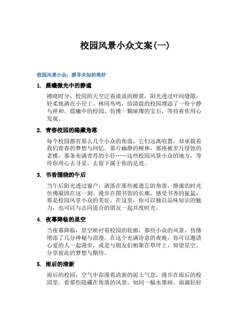 校园风景小众文案(一)