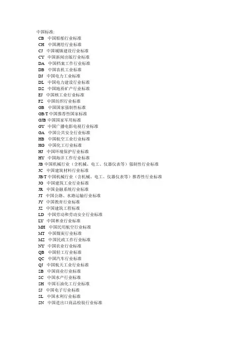 标准缩写对照表