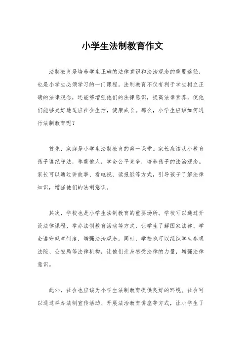 小学生法制教育作文