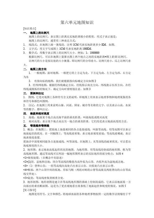 高考地理知识点系统总结第六单元地图知识