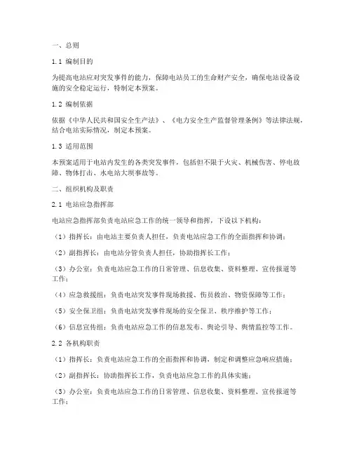 电站应急演练预案