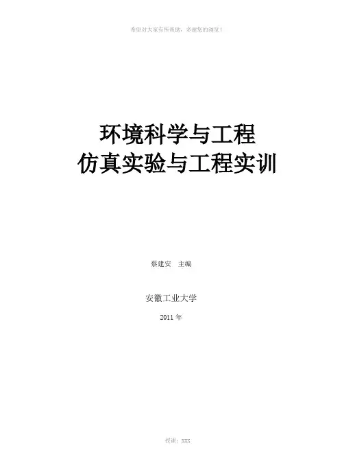 环境工程的仿真实验与工程实训项目