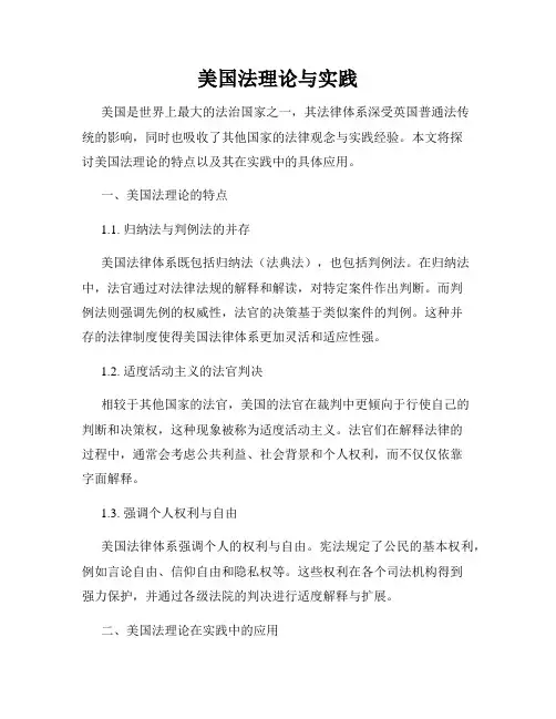 美国法理论与实践