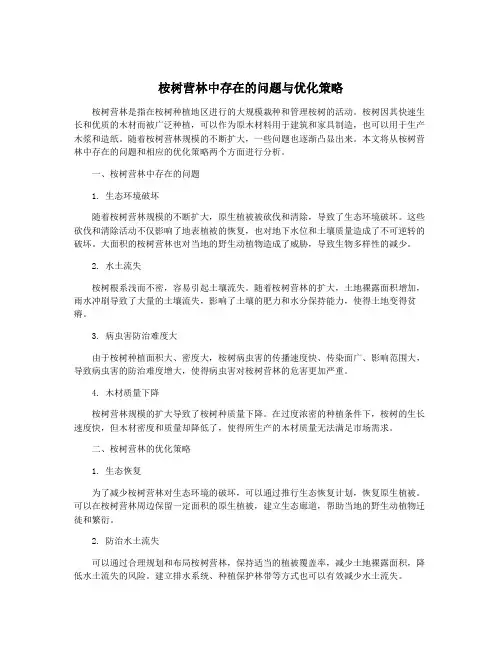 桉树营林中存在的问题与优化策略