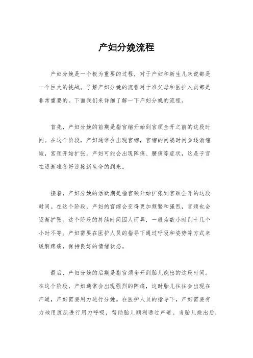产妇分娩流程