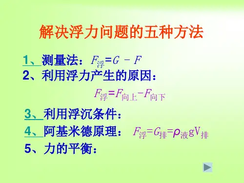 解决浮力问题的五种方法