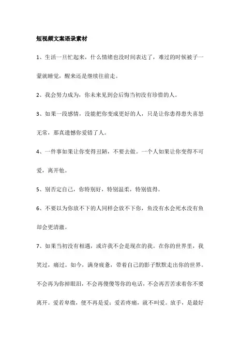 短视频文案语录素材