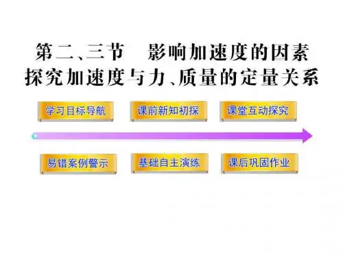 2019高一物理配套课件：443影响加速度的因素探究加速度与力、质量的定量关系粤教版必修1