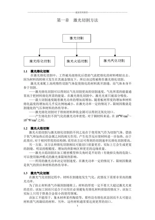 激光切割机工艺手册21627精编版