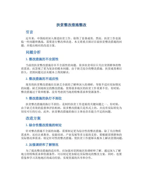 扶贫整改措施整改