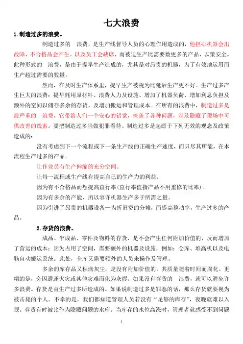 七大浪费