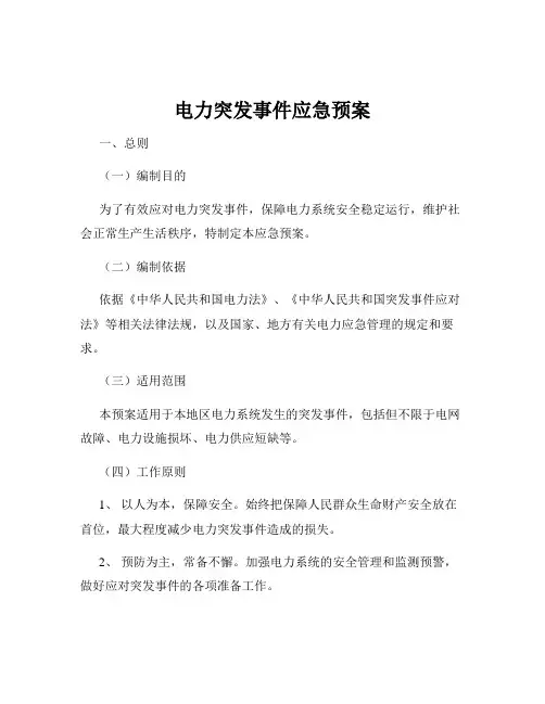 电力突发事件应急预案