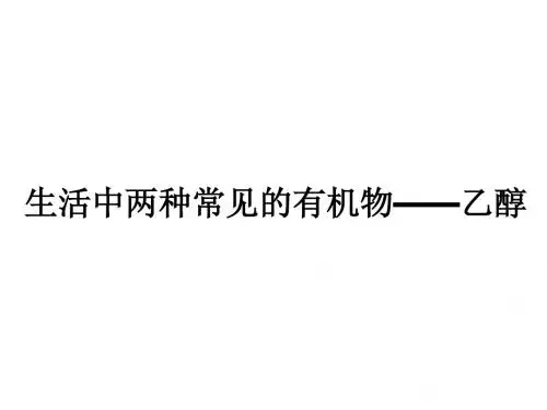 生活中两种常见的有机物——乙醇、乙酸