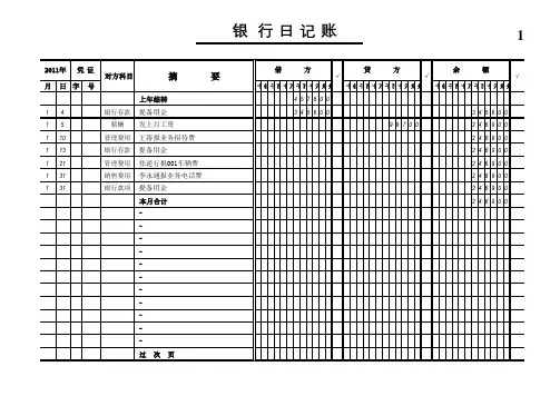 现金_银行日记账自动表格