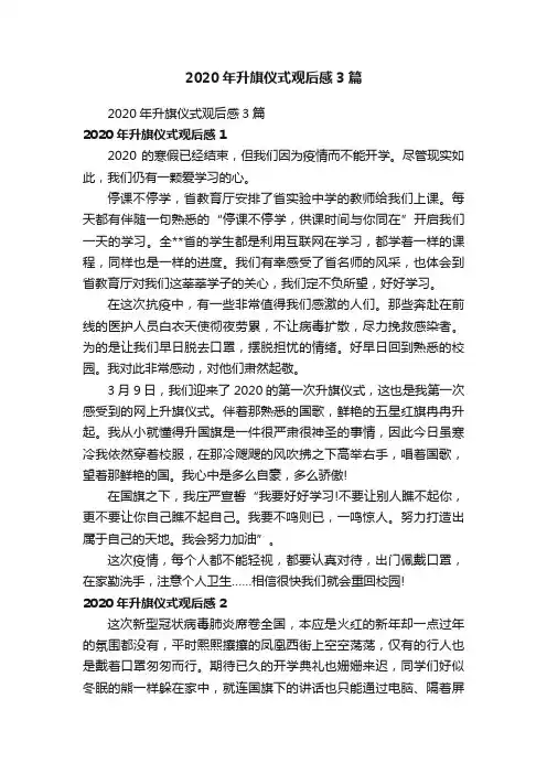 2020年升旗仪式观后感3篇