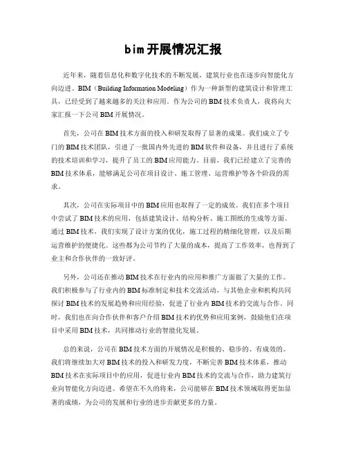 bim开展情况汇报