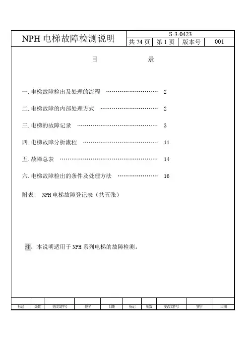 NPH电梯故障检测说明1