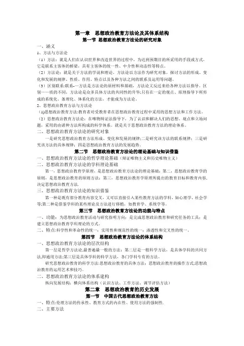 整理版 思想政治教育方法论