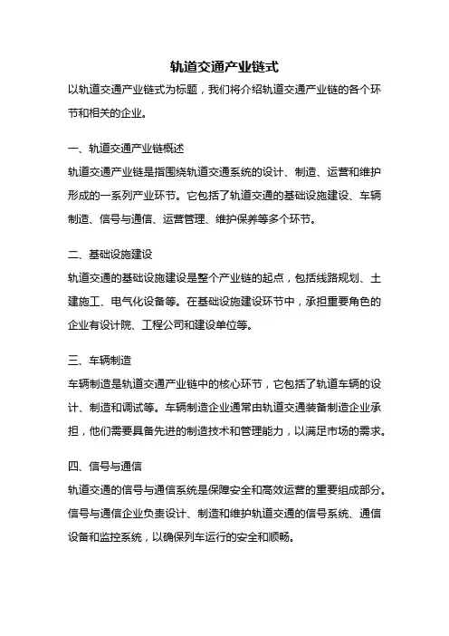 轨道交通产业链式