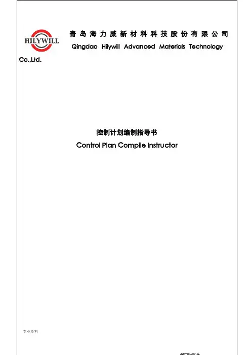 控制计划编制指导书
