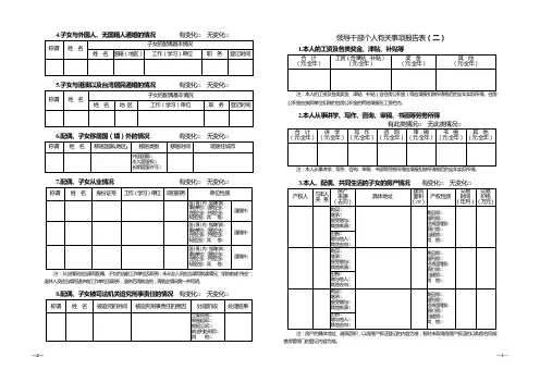 领导干部个人有关事项报告表