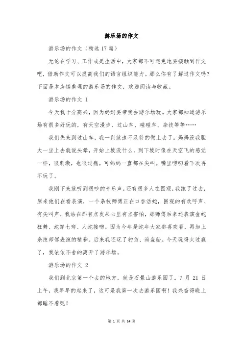 游乐场的作文
