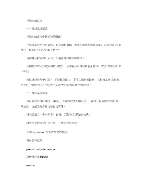 中枢神经系统传导通路.