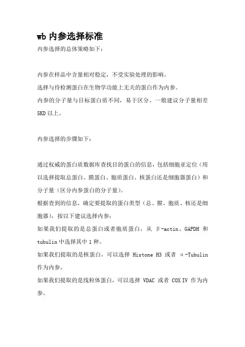 wb内参选择标准