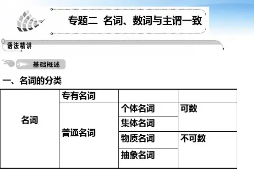 高中英语 语法篇专题    名词、数词与主谓一致课件 人教版