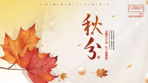 简约大气二十四节气之秋分创意PPT模板