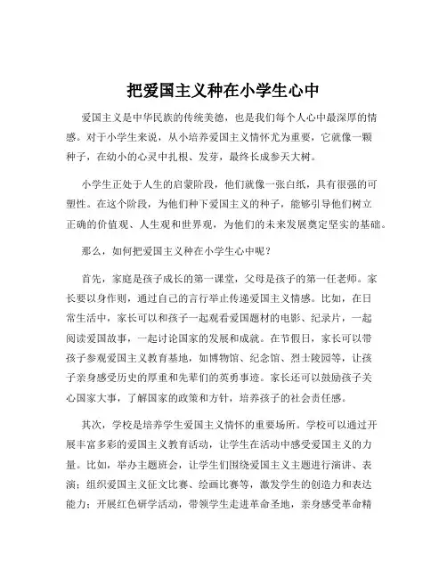 把爱国主义种在小学生心中